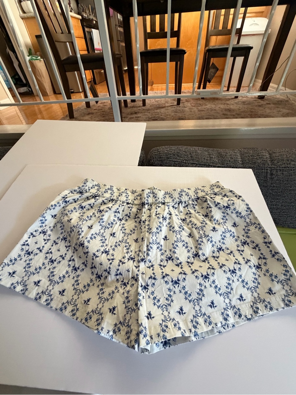 ThirdLove Cream Top with Blue Floral Print light material perfect for summer - Picture 5 of 10
